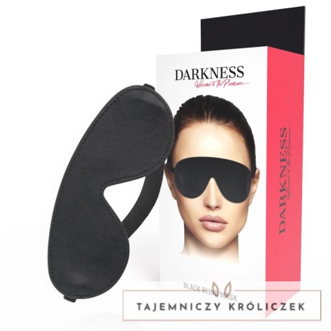 Darkness Maska na Oczy Czarna PVC Regulowana Komfortowa DARKNESS