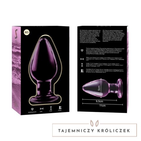 Ibiza Nebula Series Model 3 - szklany korek anatomiczny rożowy 11 cm NEBULA SERIES BY IBIZA