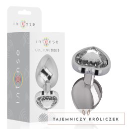 Intense Aluminium Plug S z Białym Kryształem - Rozmiar S, 7 cm INTENSE