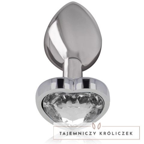 Intense Aluminium Plug S z Białym Kryształem - Rozmiar S, 7 cm INTENSE