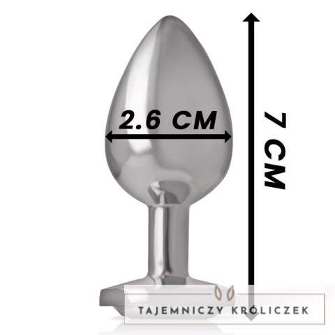 Intense Aluminium Plug S z Białym Kryształem - Rozmiar S, 7 cm INTENSE