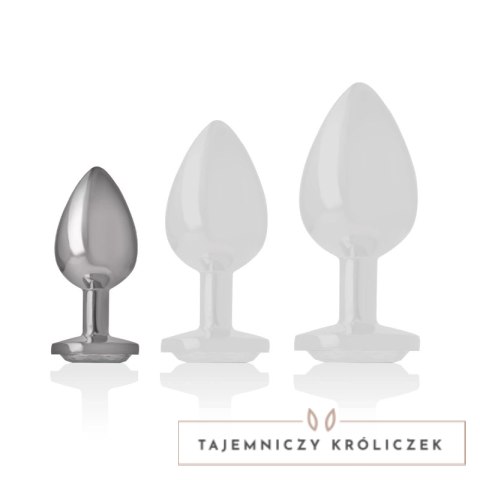 Intense Aluminium Plug S z Białym Kryształem - Rozmiar S, 7 cm INTENSE