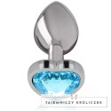 Intense Metalowy Korek Anatomiczny M Niebieskie Serce 8 cm INTENSE