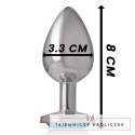 Intense Metalowy Korek Anatomiczny M Niebieskie Serce 8 cm INTENSE