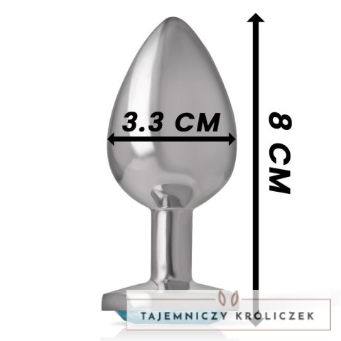 Intense Metalowy Korek Anatomiczny M Niebieskie Serce 8 cm INTENSE