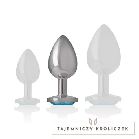 Intense Metalowy Korek Anatomiczny M Niebieskie Serce 8 cm INTENSE