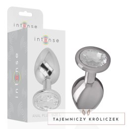 Intense Metalowy korek analny L srebrny kryształ aluminium INTENSE