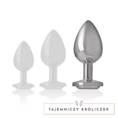 Intense Metalowy korek analny L srebrny kryształ aluminium INTENSE