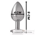 Intense Metalowy korek analny L srebrny kryształ aluminium INTENSE