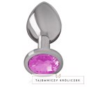 Intense Plug Metalowy z Rożowym Kryształem Rozmiar M Elegancki Design INTENSE
