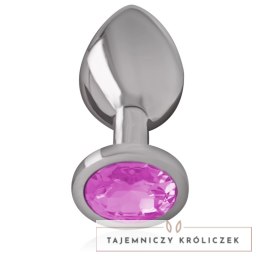 Intense Plug Metalowy z Rożowym Kryształem Rozmiar M Elegancki Design INTENSE