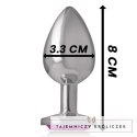 Intense Plug Metalowy z Rożowym Kryształem Rozmiar M Elegancki Design INTENSE