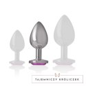 Intense Plug Metalowy z Rożowym Kryształem Rozmiar M Elegancki Design INTENSE