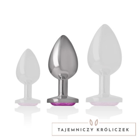Intense Plug Metalowy z Rożowym Kryształem Rozmiar M Elegancki Design INTENSE