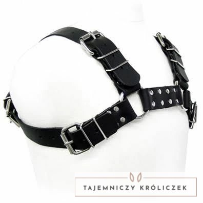 LEATHER BODY uprząż skorzana regulowana dla mężczyzn czarna S-XL LEATHER BODY