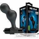 MR PLAY Czarny silikonowy wibrator analny 10 trybow, kompaktowy MR PLAY