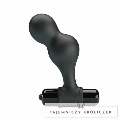 MR PLAY Czarny silikonowy wibrator analny 10 trybow, kompaktowy MR PLAY