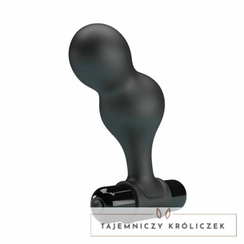MR PLAY Czarny silikonowy wibrator analny 10 trybow, kompaktowy MR PLAY