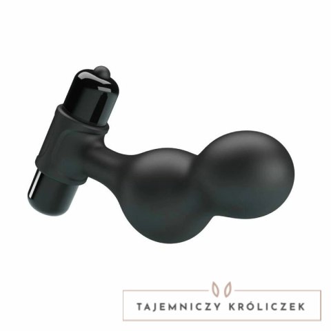MR PLAY Czarny silikonowy wibrator analny 10 trybow, kompaktowy MR PLAY