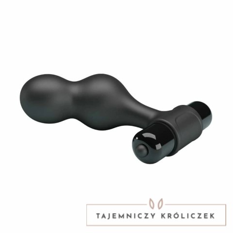 MR PLAY Czarny silikonowy wibrator analny 10 trybow, kompaktowy MR PLAY