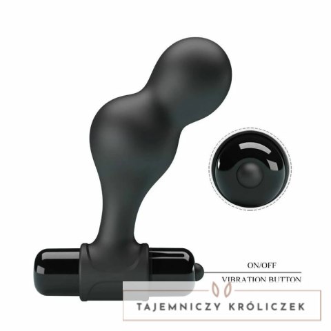 MR PLAY Czarny silikonowy wibrator analny 10 trybow, kompaktowy MR PLAY