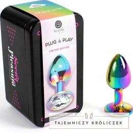 Secret Play Rainbow Metalowy wtyk intymny mały 7 cm dekoracyjny kryształ SECRETPLAY
