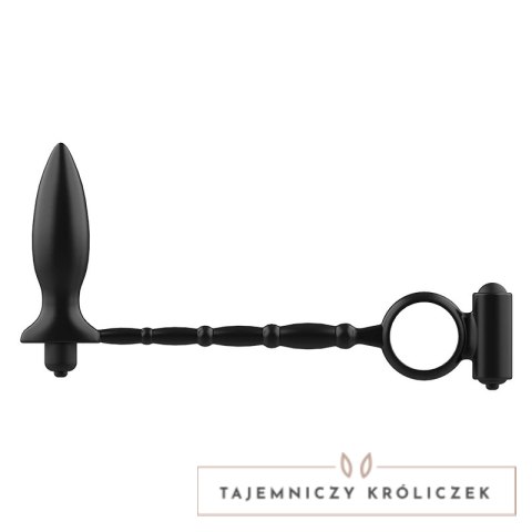 Addicted Toys wtyczka anatomiczna z pierścieniem i funkcją wibracji, czarna ADDICTED