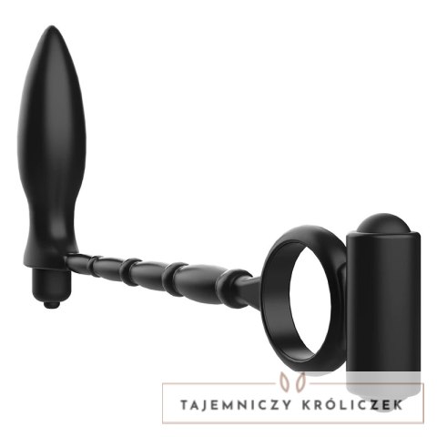 Addicted Toys wtyczka anatomiczna z pierścieniem i funkcją wibracji, czarna ADDICTED