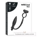 Addicted Toys wtyczka anatomiczna z pierścieniem i funkcją wibracji, czarna ADDICTED
