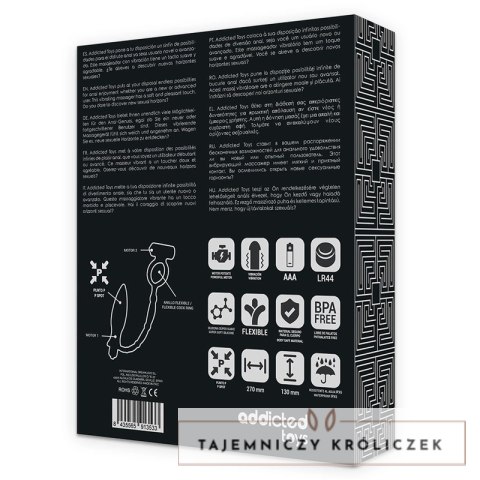 Addicted Toys wtyczka anatomiczna z pierścieniem i funkcją wibracji, czarna ADDICTED
