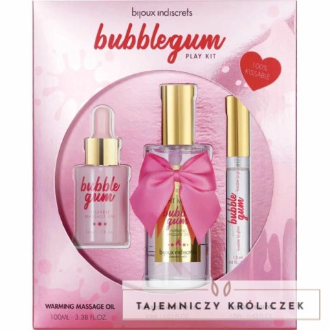 Bijoux Indiscrets Bubblegum Zestaw pielęgnacyjny z żelem, olejkiem i błyszczykiem BIJOUX