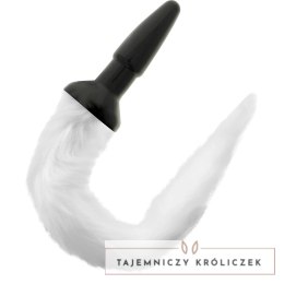 Darkness silikonowy korek z białym ogonkiem 12 cm anatomiczny DARKNESS
