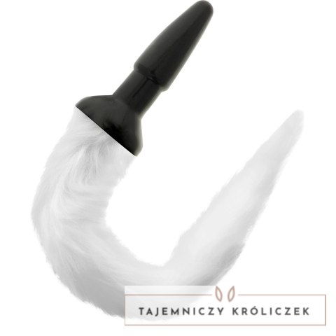 Darkness silikonowy korek z białym ogonkiem 12 cm anatomiczny DARKNESS