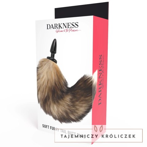 Darkness silikonowy korek z futrzanym ogonem 10 cm czarny DARKNESS