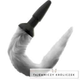 Darkness silikonowy korek z szarym futrzanym ogonem 12 cm DARKNESS
