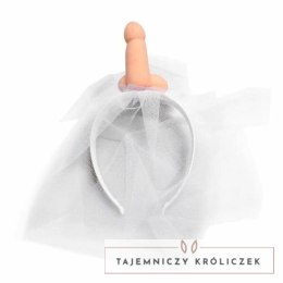 Diablo Picante opaska z białym welonem i dekoracyjnym elementem XL DIABLO