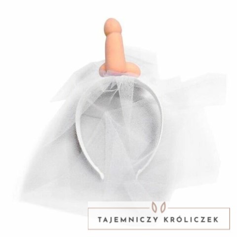 Diablo Picante opaska z białym welonem i dekoracyjnym elementem XL DIABLO