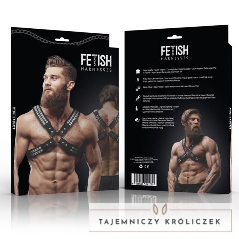 Fetish Submissive Attitude uprząż męska z eko-skory z nitami, regulowana FETISH SUBMISSIVE
