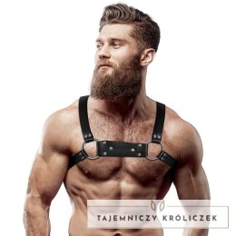 Fetish Submissive Uprząż Bulldog M/L z eko-skory, regulowana, czarna FETISH SUBMISSIVE