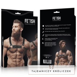 Fetish Submissive Uprząż Bulldog M/L z eko-skory, regulowana, czarna FETISH SUBMISSIVE