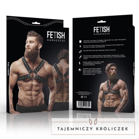 Fetish Submissive Uprząż męska na klatkę piersiową z ekoskory, regulowana FETISH SUBMISSIVE