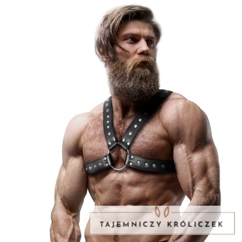 Fetish Submissive Uprząż męska na klatkę piersiową z ekoskory, regulowana FETISH SUBMISSIVE