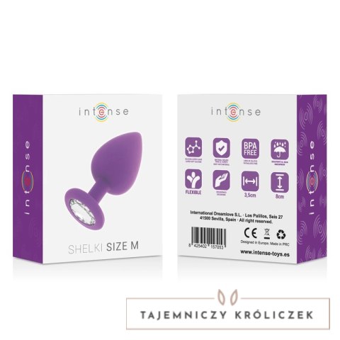Intense SHELKI M korek anatomiczny silikonowy liliowy 8 cm INTENSE