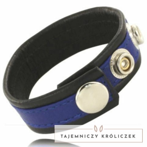 Metal Hard Leather Body - regulowany pasek skorzany niebiesko-czarny LEATHER BODY