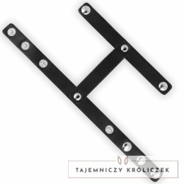 OHMAMA Fetish - anatomiczna skorzana klatka z metalowymi detalami 6,5 cm OHMAMA