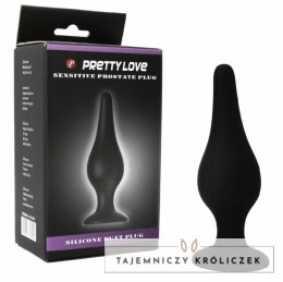 Pretty Love Ergonomiczna zatyczka silikonowa 14 cm z przyssawką, czarna PRETTY LOVE