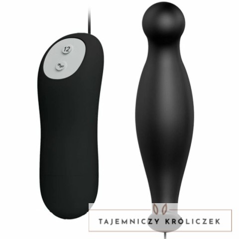 Pretty Love Plug Wibracyjny 12 Trybow Czarny Silikonowy Pilot PRETTY LOVE