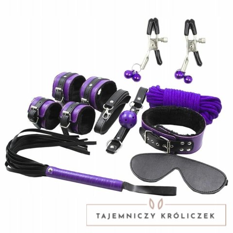 Secret Play Zestaw akcesoriow Bondage 8 elementow fioletowo-czarny SECRETPLAY