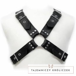 Svenjoyment Leather Body - Skorzana uprząż z regulacją, czarna, S-XL LEATHER BODY