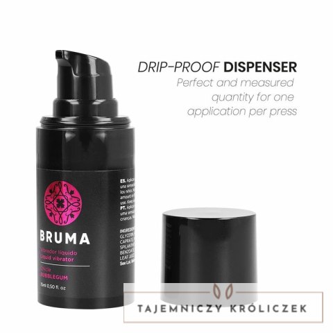 BRUMA Bubblegum Ultra-Ślizgający Żel Intymny 15 ml, dozownik BRUMA